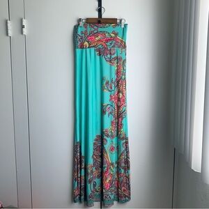 Turquoise Paisley Maxi Skirt